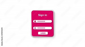 Login window. Website login Username and password animated cartoon icon on Green screen. Stock Video