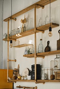 Copper Pipe Bookshelf Gold Metal Bar Shelf Wood Wall Mount Brass Bookshelf Wall Ceiling Bar Floating Shelf - Etsy