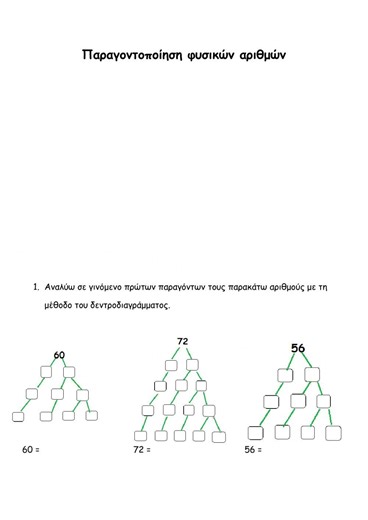 Παραγοντοποίηση Ασκήσεις - Θεωρία worksheet