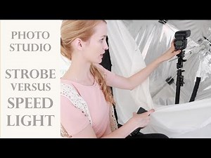 Speedlight versus Strobe. Showing my photoshoot setup, studio, settings and photos