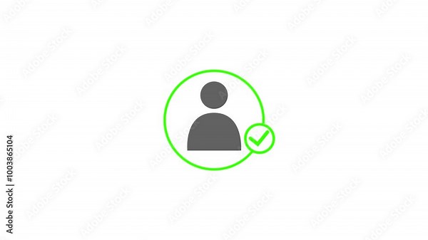 User profile Security shield icon with check-mark animated. profile verify account icon. profile, user icon with check mark symbol.