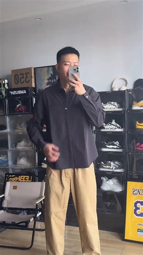 马登工装山系深灰口袋衬衫美式休闲免烫抗皱宽松长袖衬衣叠穿外套男 深灰色 2XL