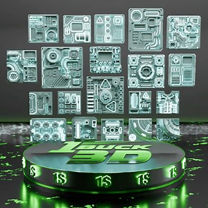 🟢 20x Sci-Fi Greebles, Greeblies for Action Figure Dioramas and Displays #5