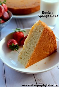 Eggless Vanilla Cake Recipe - Madhu's Everyday Indian