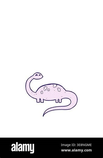 stretching up animation of cartoon dinosaur cartoon