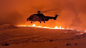 3K views · 265 reactions | An Icelandic Coast Guard helicopter flew over the eruption site last night with scientists to assess the magnitude of the eruption. | Iceland Wonder | Facebook