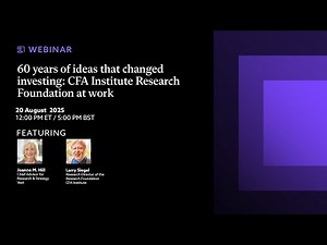 Conversation with Frank Fabozzi, CFA, Featuring Joanne Hill and Larry Siegel