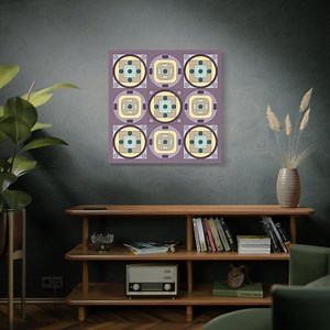Geometric Retro Tile | Matte Canvas - Etsy Australia