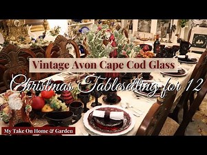 Ruby Red Cape Cod Glass Christmas Tablesetting for 12 With Additional New Pieces