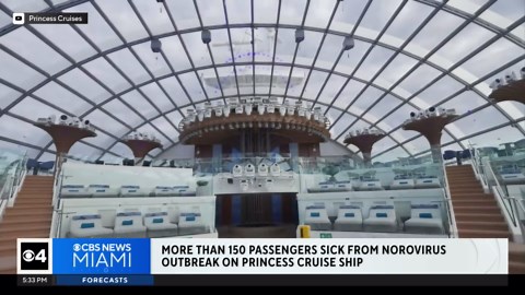 Norovirus outbreak sickens over 150 on Princess cruise ship returning to Fort Lauderdale