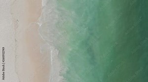 Africa East Coast ocean waves breaking on the beach quietly, fly over