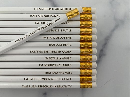 Physics Pun Pencils Set of 13, Funny Science Gifts for High School or College Students, Grad Gift for STEM - Etsy