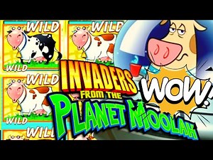 ★SUPER BIG WIN!★ ORIGINAL PLANET MOOLAH PAID!! 🐮 INVADERS FROM THE PLANET MOOLAH Slot Machine