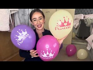 Blowing up George Asda Princess birthday balloons 🎈