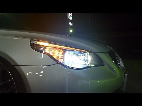 BMW E60 Adaptive headlights demonstration