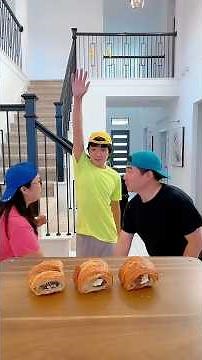 Croissant ice cream sandwich challenge!🤣🤣 #funny by Ethan Funny Family