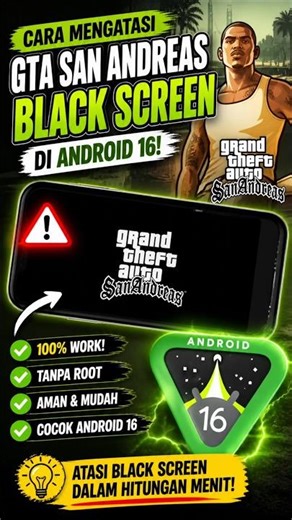 GTA SA Black Screen on Android 16? Here's the Solution!