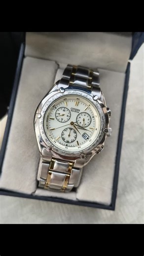 The Stone Age Antiques (Ajesh Jose) on Instagram: "Citizen Eco-Drive Chronograph Ref.E860-S014 HST Date Indicator, Multi Function, Two-Tone, Case size 39mm Fully functioning All Original Men's Wristwatch 6750/- dm for buying"