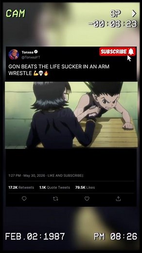 LIFE SUCKER ALMOST BEATS GON IN A ARM WRESTLE 💀💪