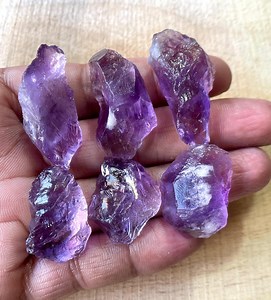 AAA Natural Amethyst Raw Crystals, Purple Rough Stone (6 PCS, 22/33 MM) - Etsy