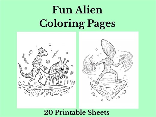 Alien Coloring Pages for Kids – Fun Printable PDF, 20 Space Coloring Sheets, Easy & Creative Designs, Instant Download - Etsy