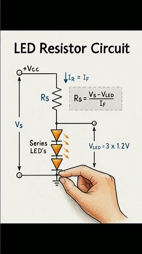 LED resistor Circuits Diagram explained #led #techeducation #electronic #engineering #circuitdiagram