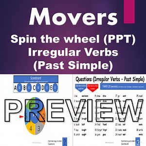 Movers - Spin the wheel game - PowerPoint - Irregular verbs - Past Simple - AmE