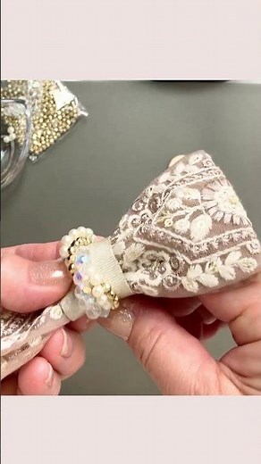 50代からのやさしいハンドメイド｜インド刺繡リボンで作る♪簡単髪飾り#オーガンジーリボン＃サテンリボン＃インド刺繡リボン＃セレモニー＃ヘアクリップ＃ポニーフック