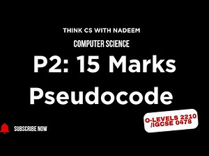 Pseudocode solution(15 Marks Question) | O Level & IGCSE Computer Science (Cambridge)