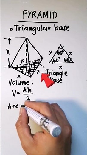 How to get the volume of a Pyramid ( triangular base) #shorts #formula #tutorial