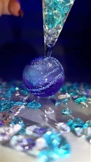 Crystal Sphere Keychain with a Violet Orb
