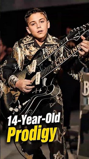 14-Year-Old Larry Collins Playing His Double Neck Guitar #shorts