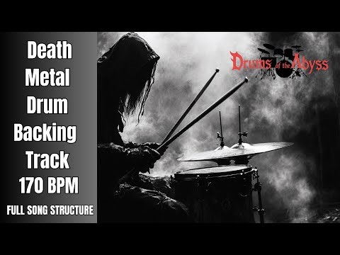 Death Metal Drum Backing Track 170 BPM | Aggressive Drive | Royalty Free Drum Loop