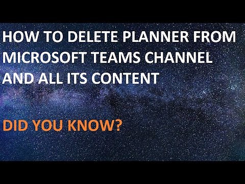 How to delete planner & its contents from Teams (channel)
