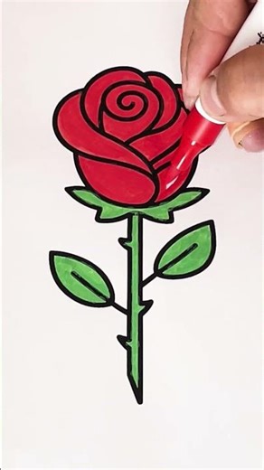 Rose | Coloring Pages for Kids 🌹🎨🌈