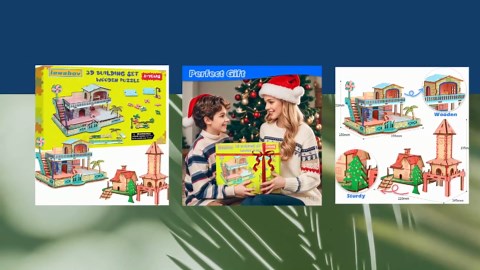 3D Wooden Puzzle,3D Architectural Model Building Set for Teens,Model House, for Kids,Stocking Stuffers for Boys & Girls,Arts and Crafts for Kids 8+.(2 Puzzles)