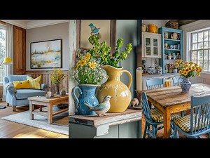 Bright Yellow & Soft Blue Vintage Farmhouse: Charming Spring Decor Ideas for Every Room