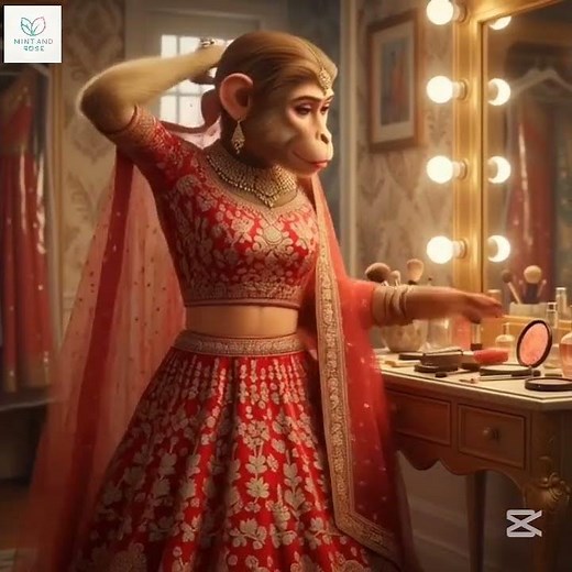 Monkey Bride Getting Ready for Her Big Day 😍💄 | Sajna Hai Mujhe Funny Bridal Short 🐒💍