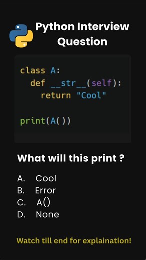 Day 51 | Python Interview Questions | Why print(obj) Shows This 😱 | __str__ Explained