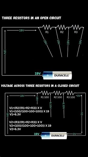 VOLTAGE ACROSS 3 RESISTORS: MASTER THE SECRETS OF DIVIDER CIRCUITS! 💡⚡️🛠️ #electronic #laptoprepair