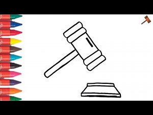 How to draw Judge Gavel/ Judge Gavel drawing and coloring for kids/Brighten with colours