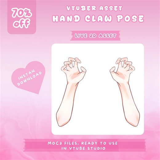 Vtuber Asset Hand Claw Pose | Expressive Hand Gesture for Vtube Studio | Rigged Live2d Accessory - Etsy Canada