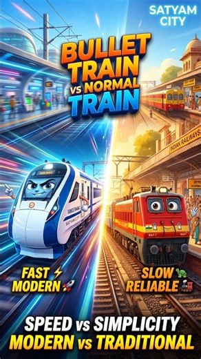 Vande Bharat vs Normal Train 🚄 | #VandeBharat #IndianRailways #shorts