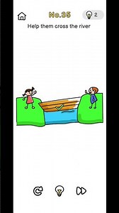 brain out level 35, help them to cross the river