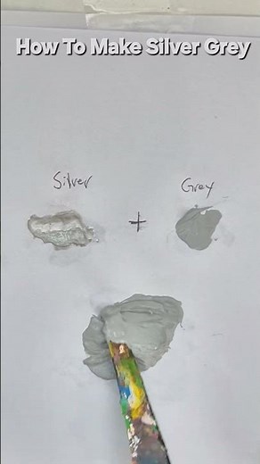 How to make Silver Grey from just Silver + Grey #oddlysatisfying #colormixing #silvergrey