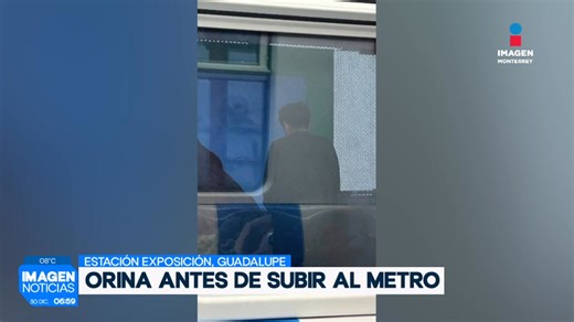 Hombre orina antes de subir a #Metrorrey Fue grabado en la estación Exposición en #Guadalupe Noticiero con #GerardoBurgoa y #BrisseidaMoya en #ImagenTVMTY | Imagen Televisión Monterrey