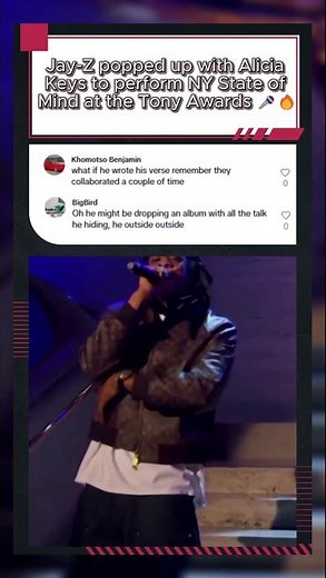 Jay-Z & Alicia Keys perform NY State of Mind at the Tony Awards #rap #hiphop #JayZ #short