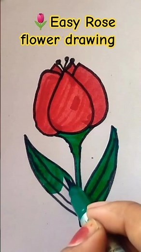 Beautiful Rose Drawing Tutorial 🌹 | Easy Step-by-Step Art
