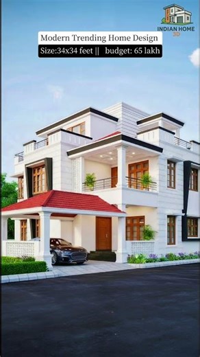 Latest House Design 2026 | 34x34 Modern Indian Home | ₹65 Lakh #home #architecture