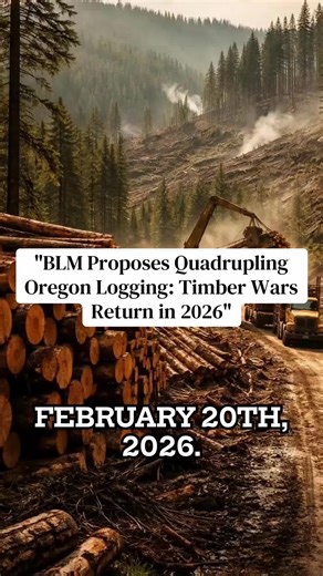 "BLM Proposes Quadrupling Oregon Logging: Timber Wars Return in 2026" ...